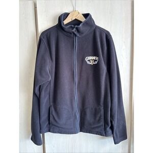Guinness Jacket Womens XLarge Black Fleece Full Zip Embroidered Logo Long Sleeve